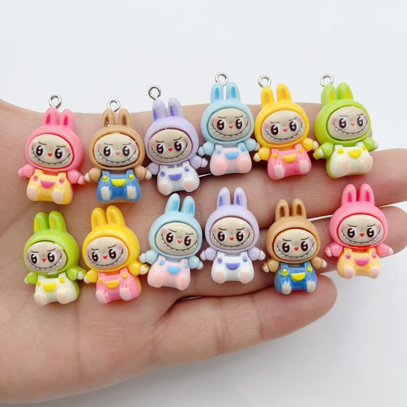 Phone Accessories Charms - 10Pcs Kawaii 토끼 딸기 하우스 수지