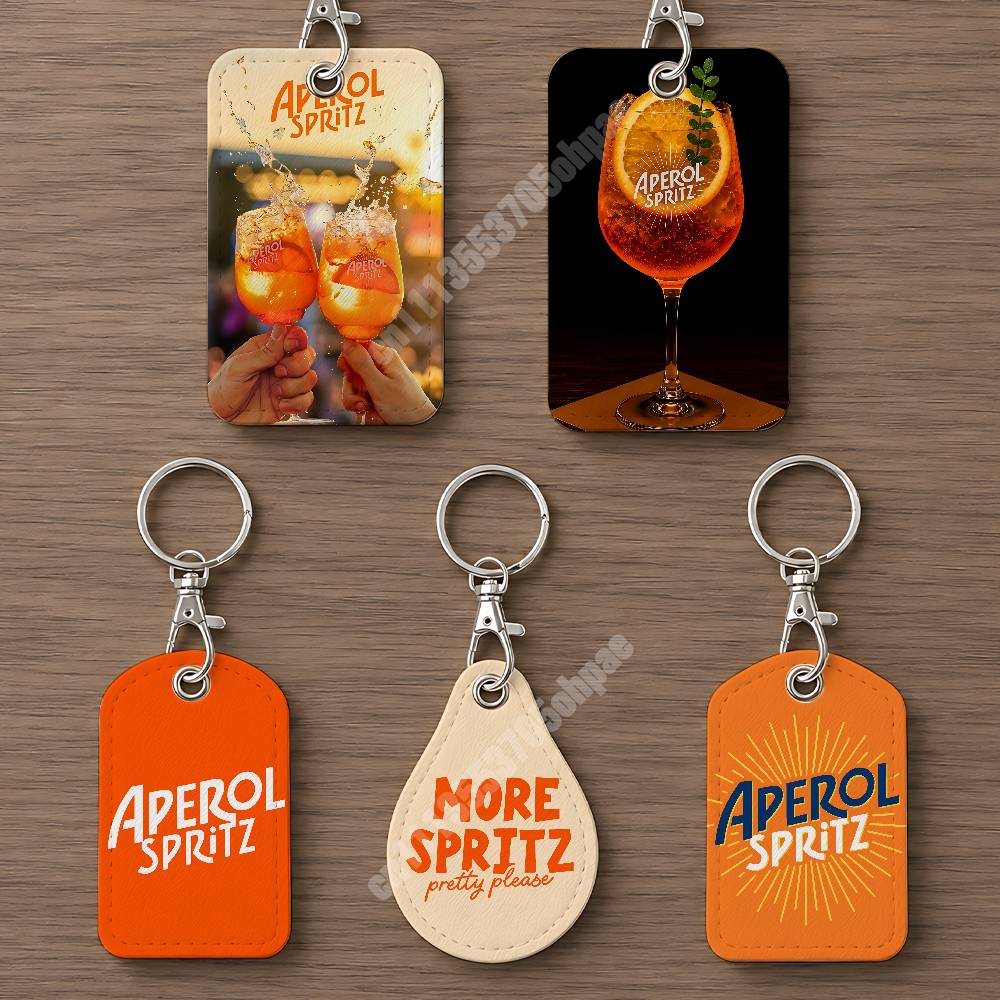 Phone Accessories Charms - 오렌지 프로세코 A-아페롤 S-스프리츠 가죽 키체인