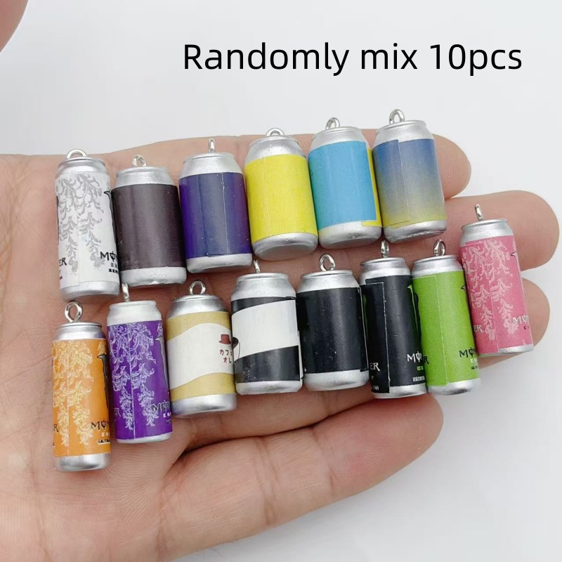 10개 미니 시뮬레이션 음료 캔 레진 참 장식품 다채로 - Phone Accessories Charms 리뷰 및 가격
